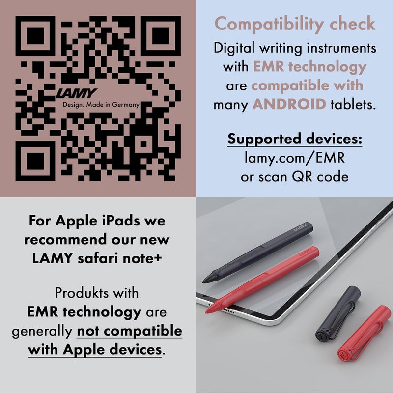 LAMY AL-star EMR black (POM tip) - Stylus Pen for many Android devices - Touchscreen pen with ergonomic grip - precise writing & drawing on digital media - with function button - Image 2